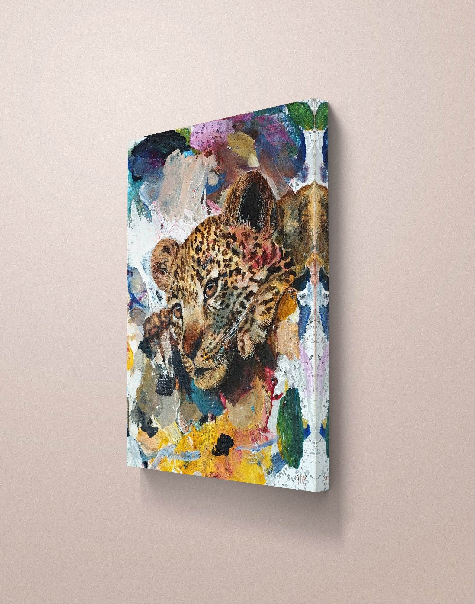 Wandbild Leopard Acryl auf Leinwand (30 x 40 cm) - H1Z Art – Zeitgenössische Kunst aus Leipzig