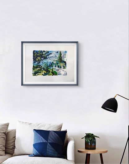 Aquarellbild "Land am Meer" 30 x 40 cm - Heinz