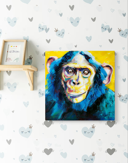 Premium Gemälde "Blick des Affen" 40 x 40 cm - Heinz