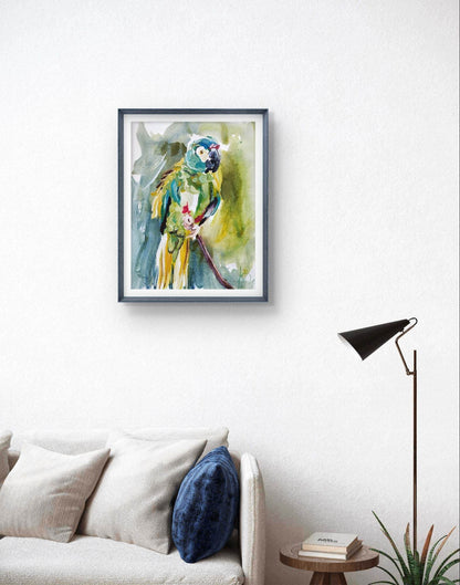 Aquarellbild Papagei (30 × 40 cm)
