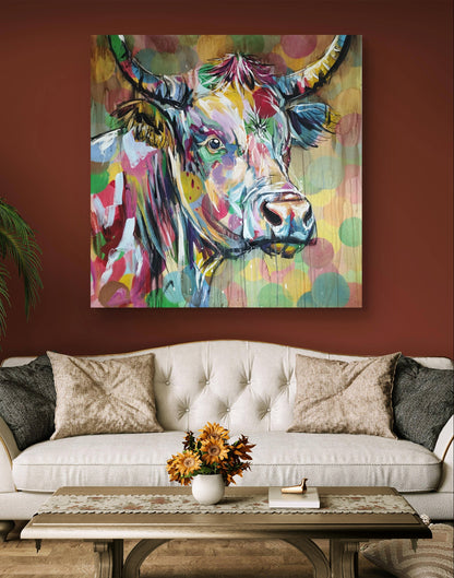 Heinz Acrylbild Acrylgemälde auf Leinwand - „Stille Weide – Seele in Braun und Gold“ 120 x 120 cm
