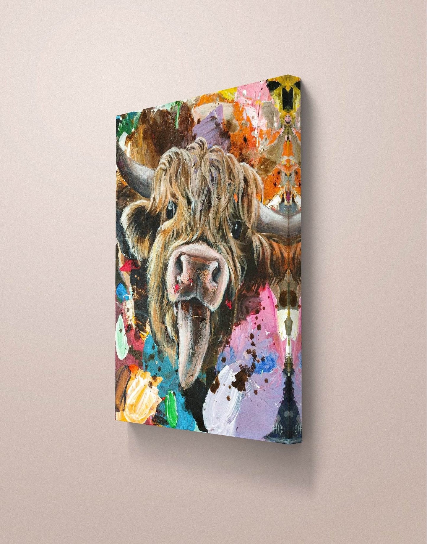 Wandbild Kuh Acryl auf Leinwand (30 x 40 cm) - H1Z Art – Zeitgenössische Kunst aus Leipzig