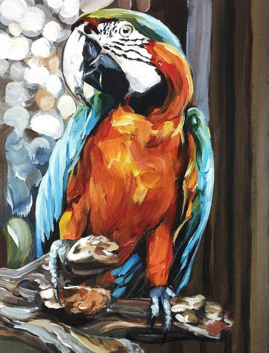 Gemälde Papagei – handgemaltes Original Acrylbild (30 x 40 cm)