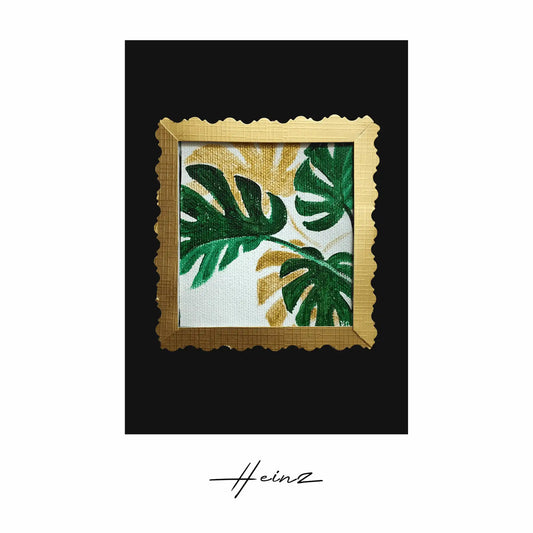 Heinz Acrylbild Handgemalte Grußkarte – "Palmenblätter" (Aquarell, DIN A6)