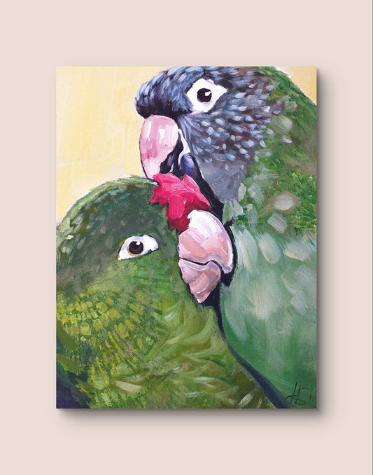 Premium Gemälde "Papageienparadies" 30 x 40 cm