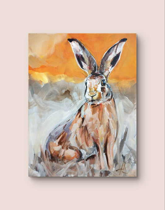 Wandbild Feldhase Acryl auf Leinwand (30 x 40 cm) - H1Z Art – Zeitgenössische Kunst aus Leipzig
