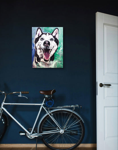 Heinz Acrylbild Acrylgemälde auf Leinwand - "Husky mit Seele" 30 x 40 cm