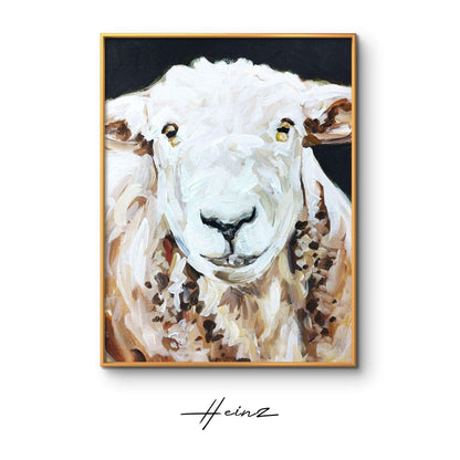 Premium Gemälde 'Süßer Schaf' 30 x 40 cm - Heinz