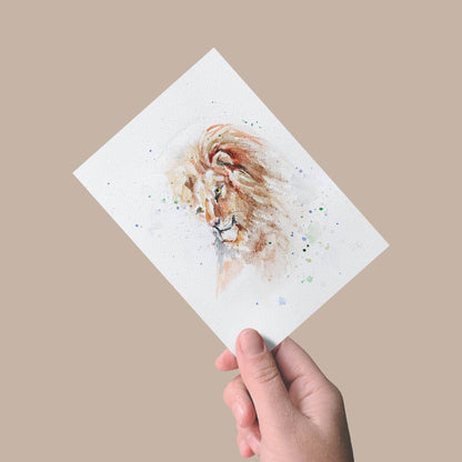 Postkarte „Löwe“ – Handgemalt