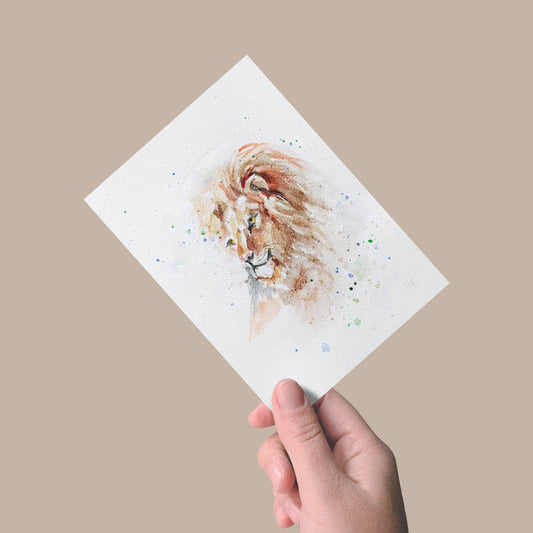 Postkarte „Löwe“ – Handgemalt