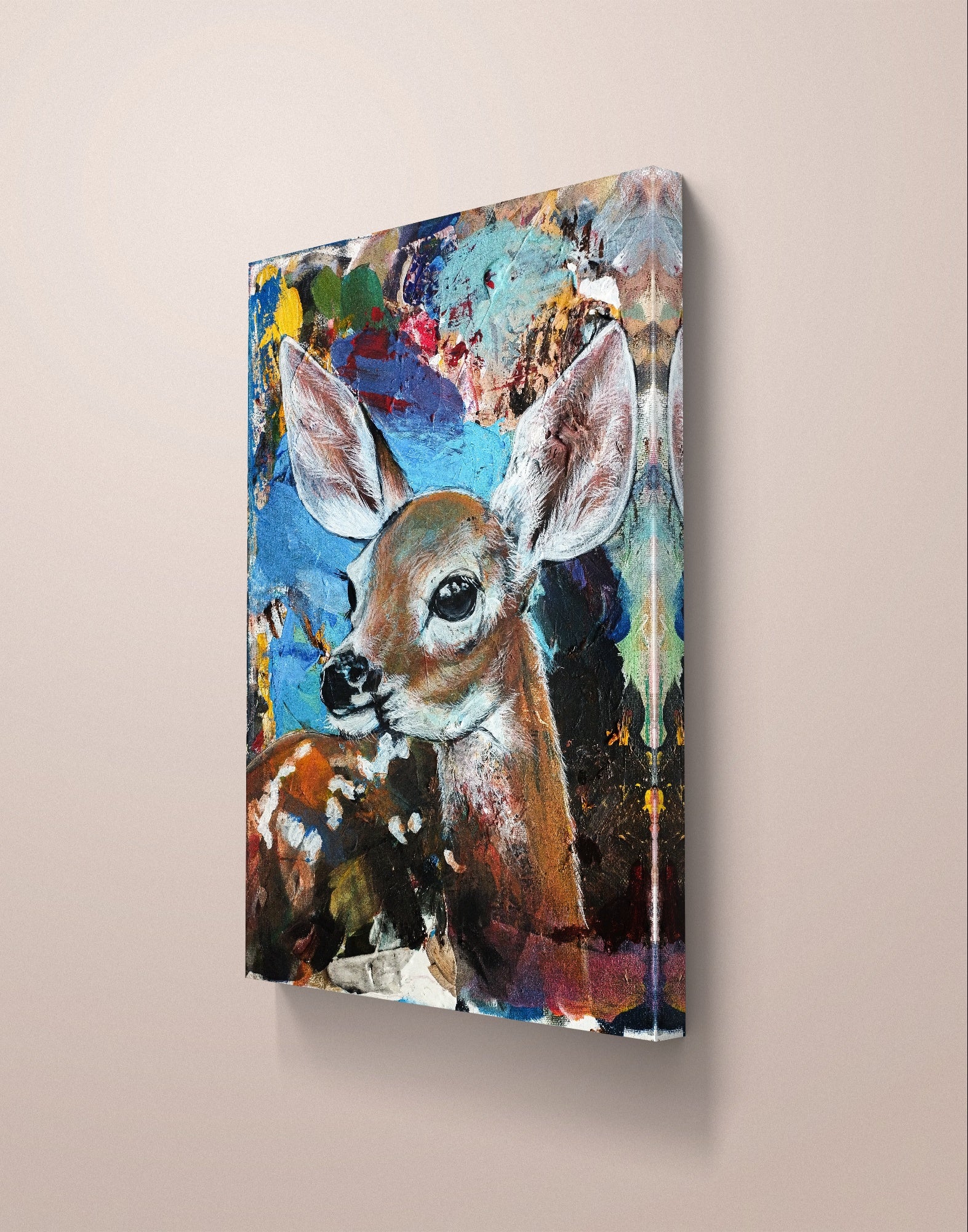 Heinz Acrylbild Gemälde „Junges Herz, wilde Farben“ 30 x 40 cm
