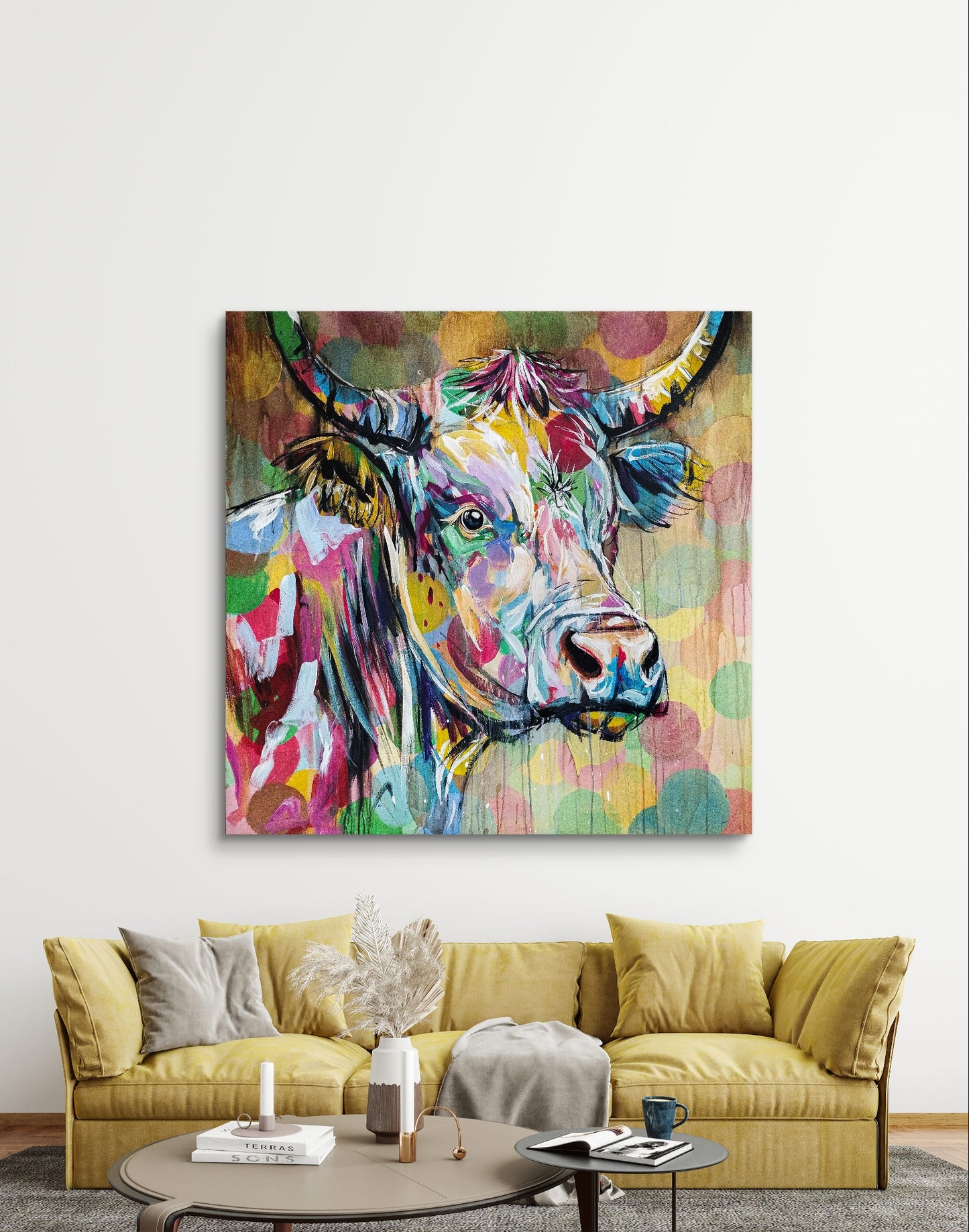 Heinz Acrylbild Acrylgemälde auf Leinwand - „Stille Weide – Seele in Braun und Gold“ 120 x 120 cm