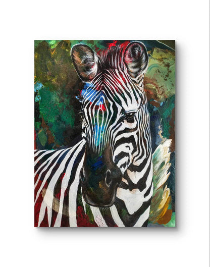 Gemälde Zebra – handgemaltes Original Acrylbild (125,5 x 95,5 cm)