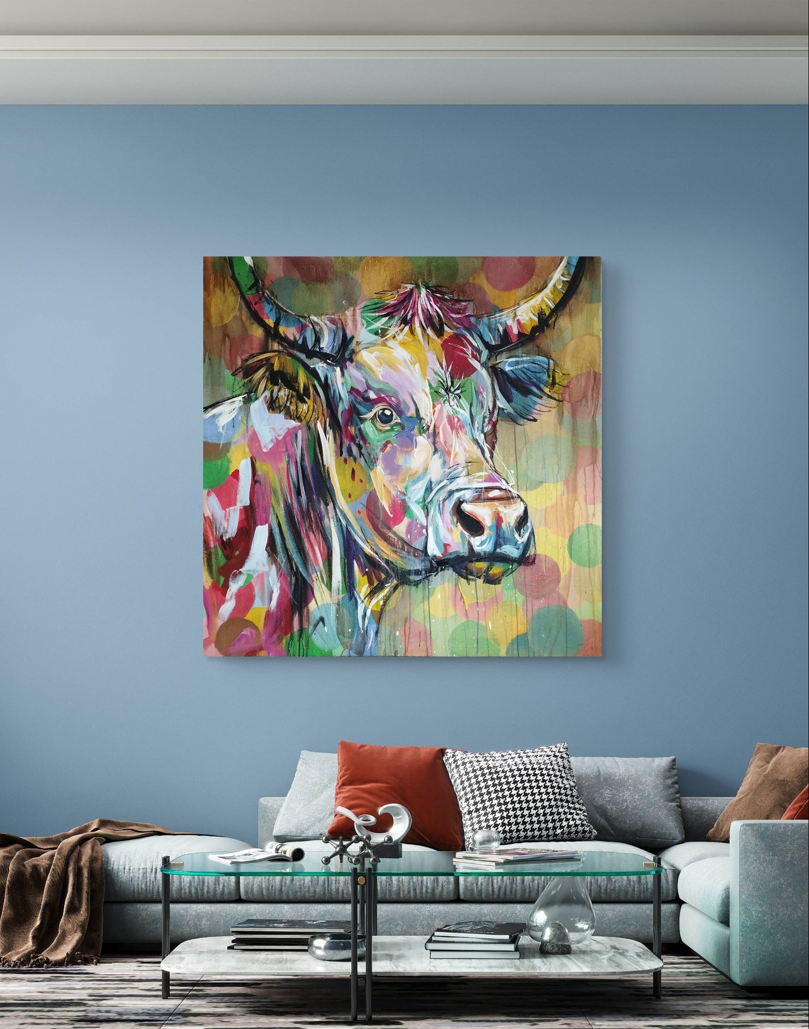 Heinz Acrylbild Acrylgemälde auf Leinwand - „Stille Weide – Seele in Braun und Gold“ 120 x 120 cm