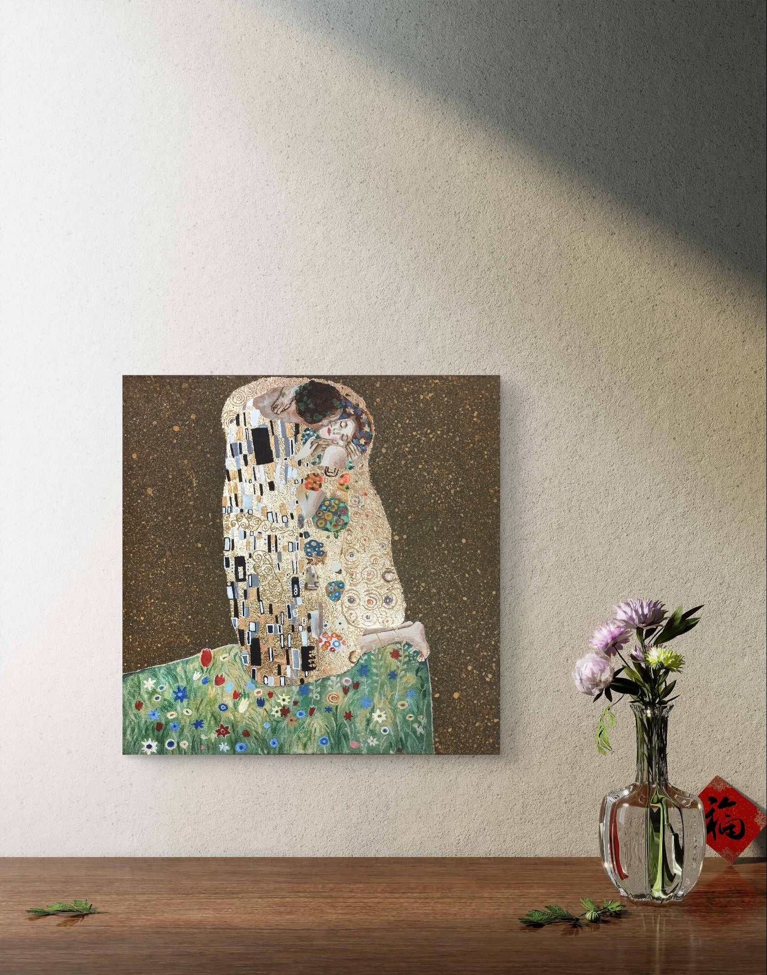 Premium Gemälde "Still und zärtlich" 29 x 29 cm - Heinz