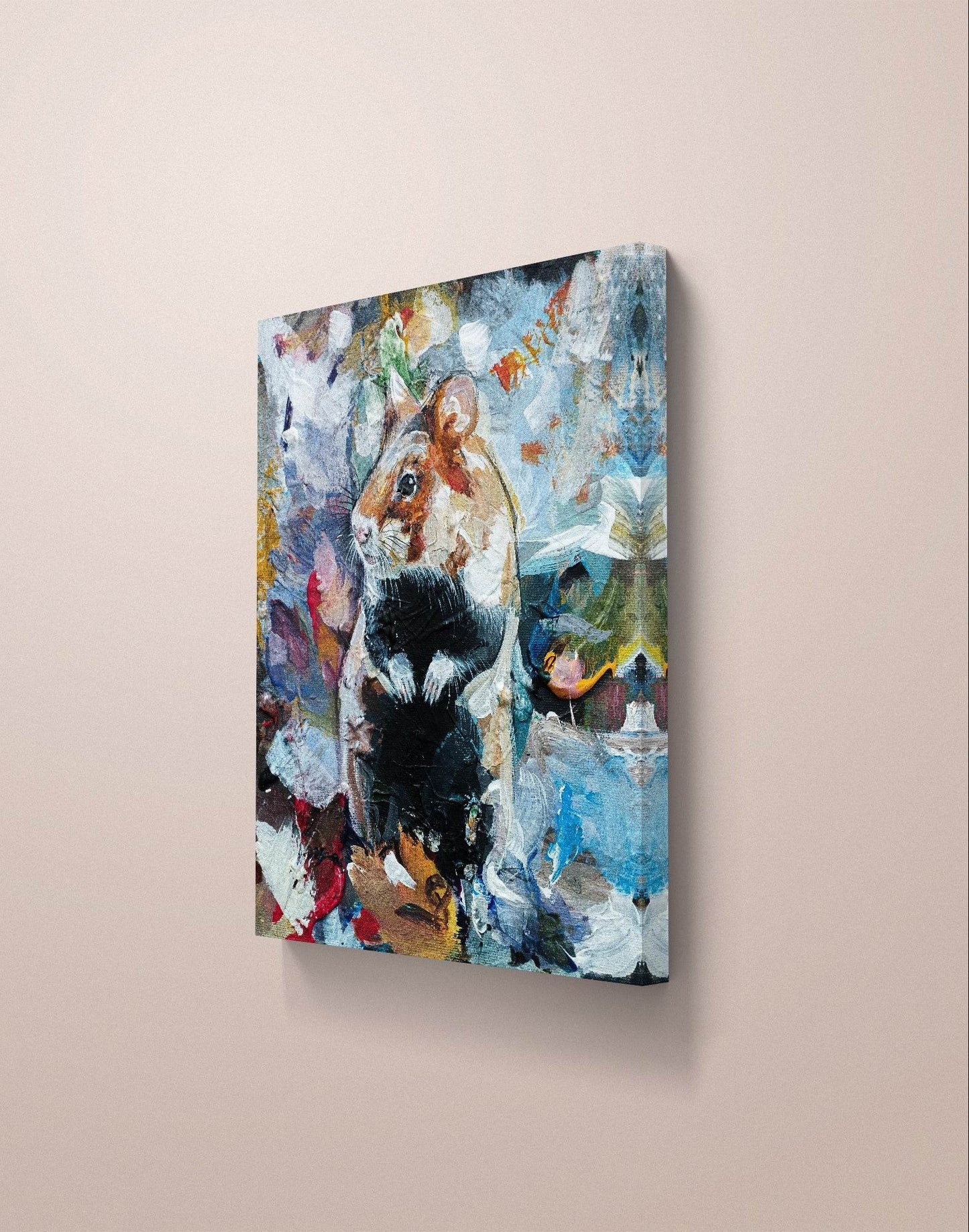 Heinz Acrylbild Wandbild Hamster Acryl auf Leinwand (27 x 22 cm)