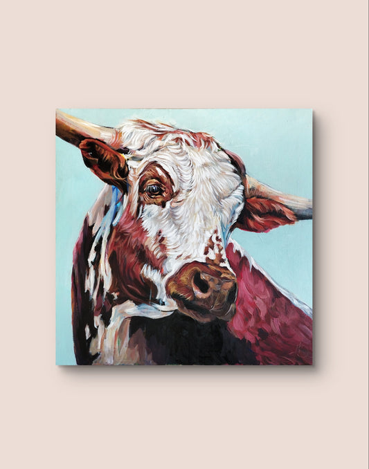 Heinz Acrylbild Acrylgemälde auf Leinwand - "Weideblick" 60 x 60 cm