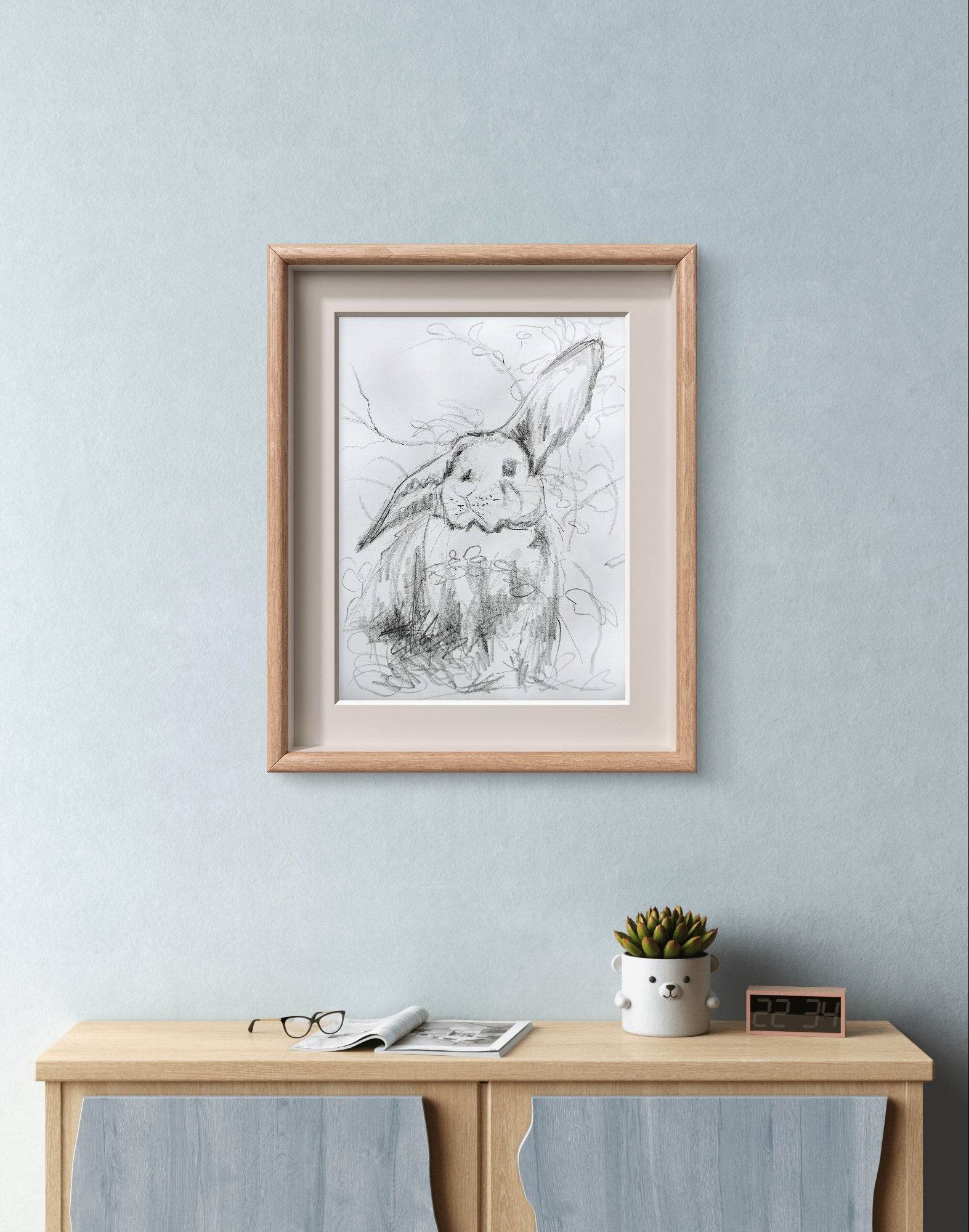 Skizze Kaninchenblick (30 × 40 cm) - H1Z Art