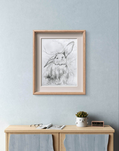 Skizze Kaninchenblick (30 × 40 cm) - H1Z Art