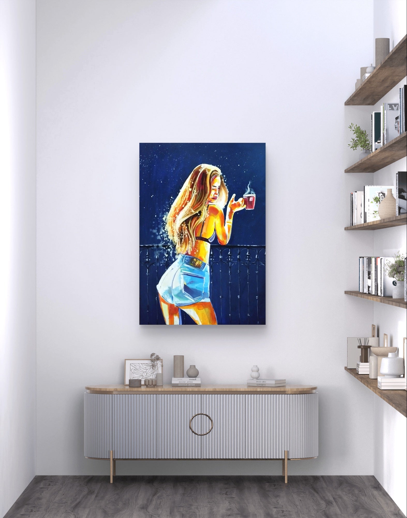 Gemälde "Le Thé du Soir" 100 x 70 cm - Heinz