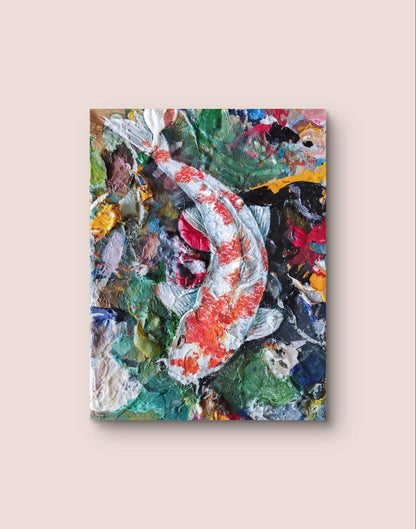 Gemälde Koi Karpfen II – handgemaltes Original Acrylbild (18 x 24 cm)