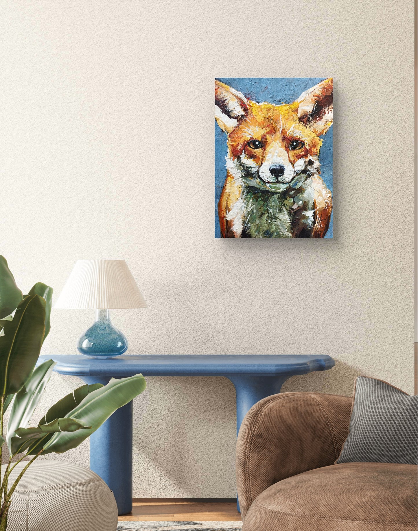Heinz Acrylbild Acrylgemälde auf Leinwand - „Fuchsblick – geheimnisvoll & wachsam“ 30 x 40 cm
