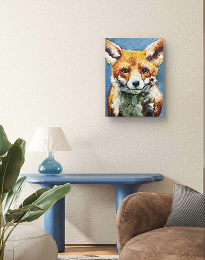 Heinz Acrylbild Acrylgemälde auf Leinwand - „Fuchsblick – geheimnisvoll & wachsam“ 30 x 40 cm