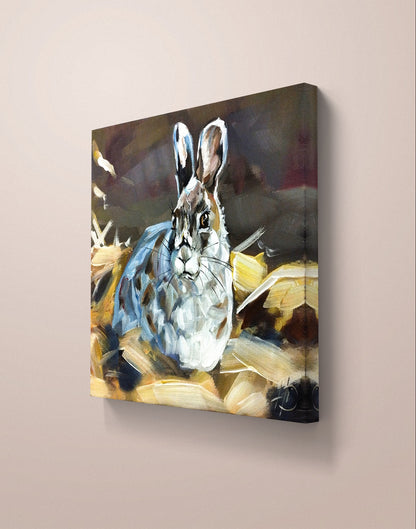 Premium Gemälde "Wiesentraum des Hasen" 30 x 30 cm - Heinz
