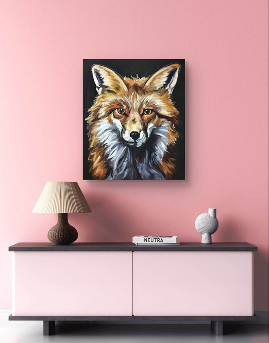 Gemälde Fuchs Porträt – handgemaltes Original Acrylbild (50 x 60 cm)