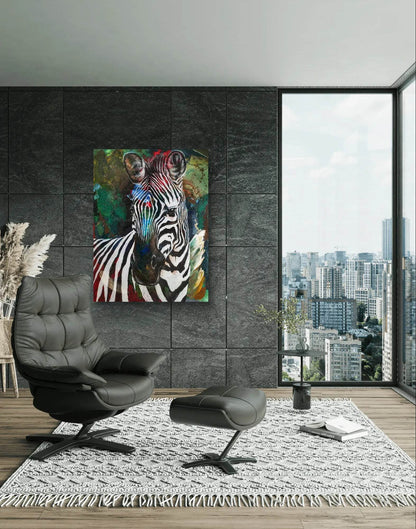 Gemälde Zebra – handgemaltes Original Acrylbild (125,5 x 95,5 cm)