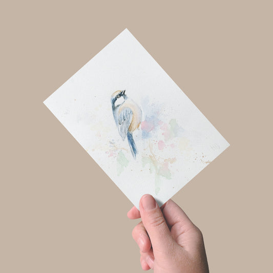 Heinz Grußkarte Handgemalte Grußkarte – „Blaumeise“ (Aquarell, DIN A5)