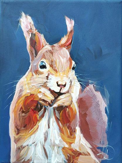 Gemälde 'Eichhörnchen in blau' 18 x 24 cm - Heinz
