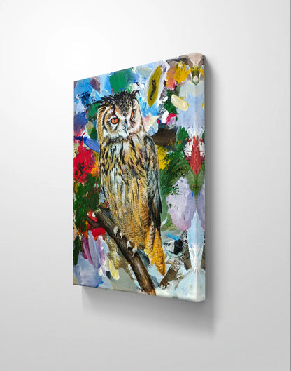 Gemälde Uhu – handgemaltes Original Acrylbild (40 x 50 cm)
