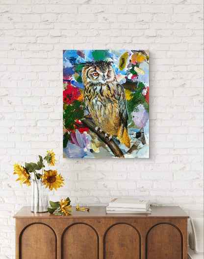 Gemälde Uhu – handgemaltes Original Acrylbild (40 x 50 cm)