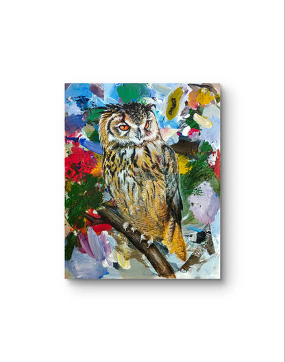 Gemälde Uhu – handgemaltes Original Acrylbild (40 x 50 cm)