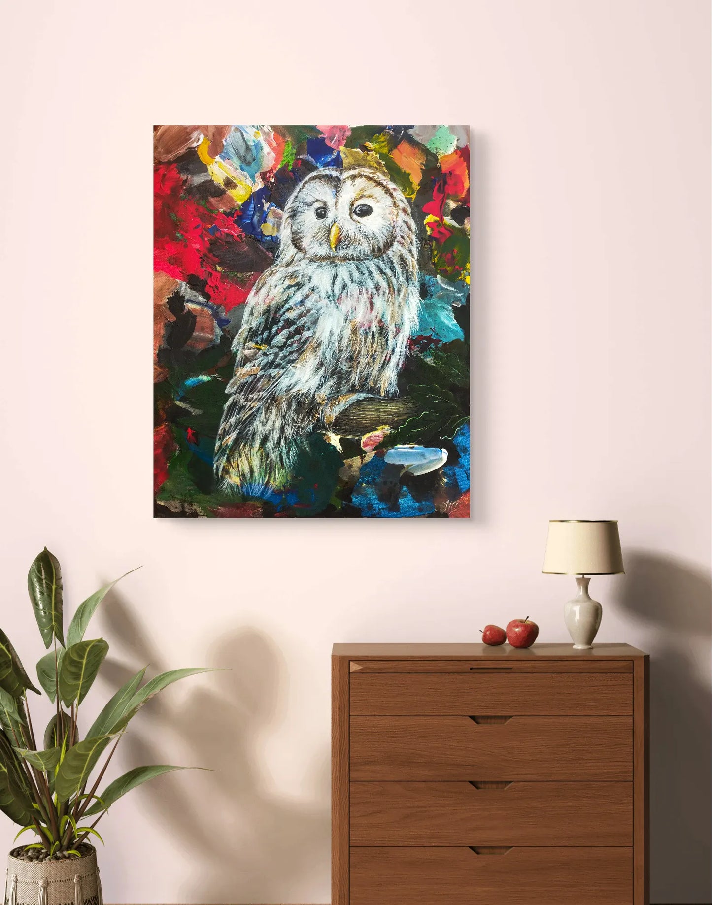 Gemälde Waldkauz – handgemaltes Original Acrylbild (40 x 50 cm)