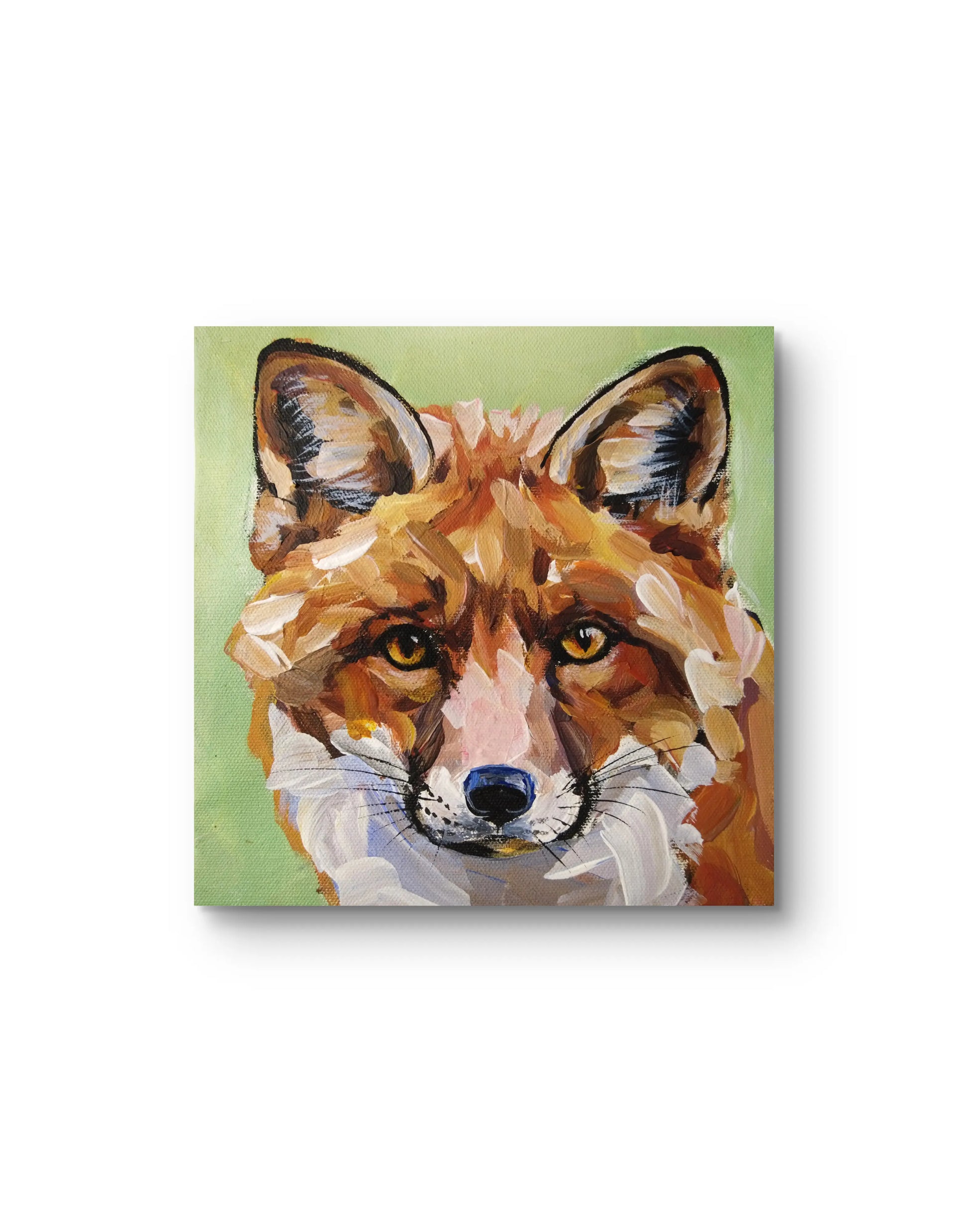 Fuchs Tierporträt auf Leinwand, dekoratives Acrylbild für Büro oder Schlafzimmer