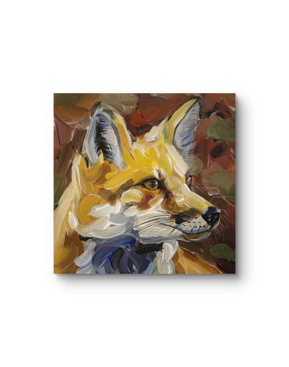 Fuchs Gemälde auf Leinwand, modernes Tierporträt für Schlafzimmer oder kleine Wandflächen