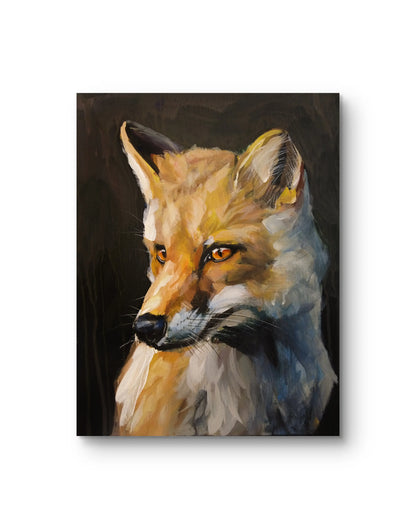 Fuchs Gemälde auf Leinwand, dekoratives Tierporträt für Schlafzimmer oder Arbeitszimmer