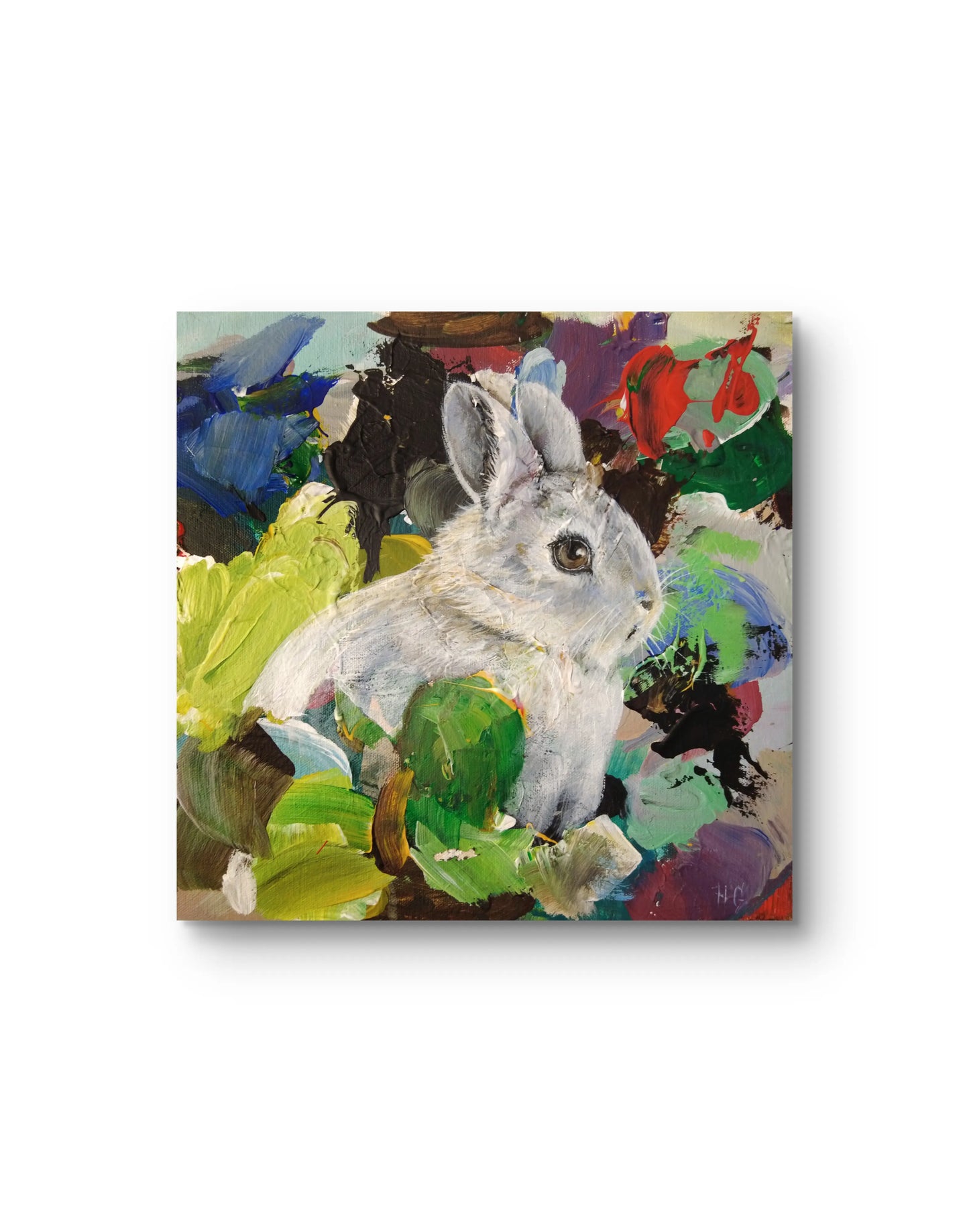 Feldhase Acrylbild auf Leinwand, stille Momente, Wanddeko für Schlafzimmer oder Arbeitszimmer