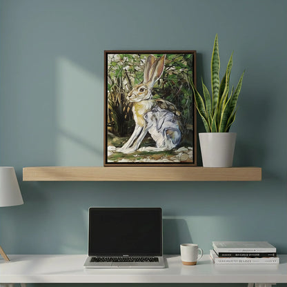 Ruhiger Hase Acrylbild auf Leinwand, sanftes handgemaltes Tierportrait für Schlafzimmer oder Arbeitszimmer.