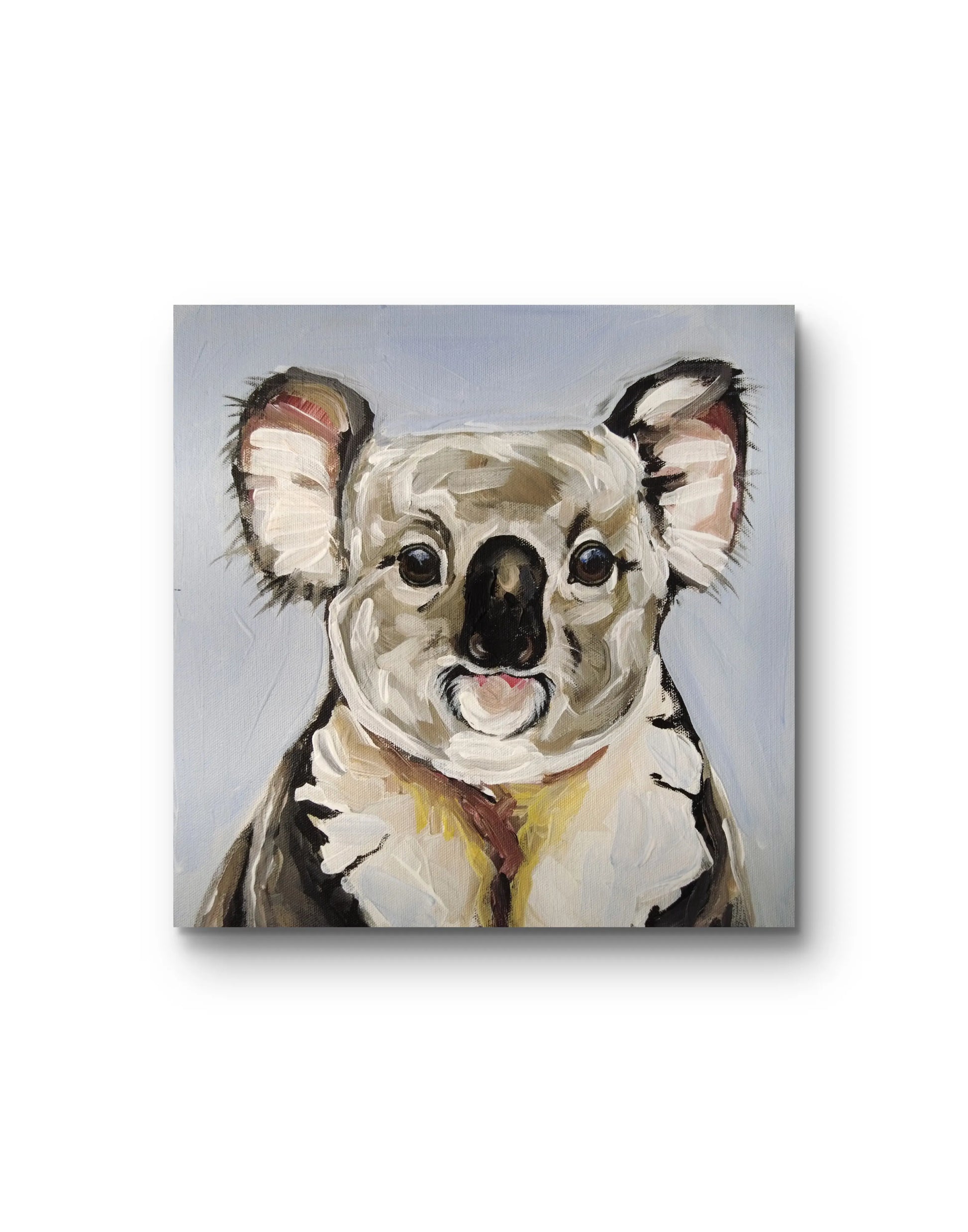 Koala Tierportrait Acrylbild auf Leinwand, ruhige Stimmung, Wanddeko für Schlafzimmer oder Kinderzimmer