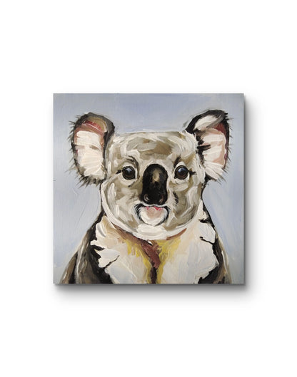 Koala Tierportrait Acrylbild auf Leinwand, ruhige Stimmung, Wanddeko für Schlafzimmer oder Kinderzimmer