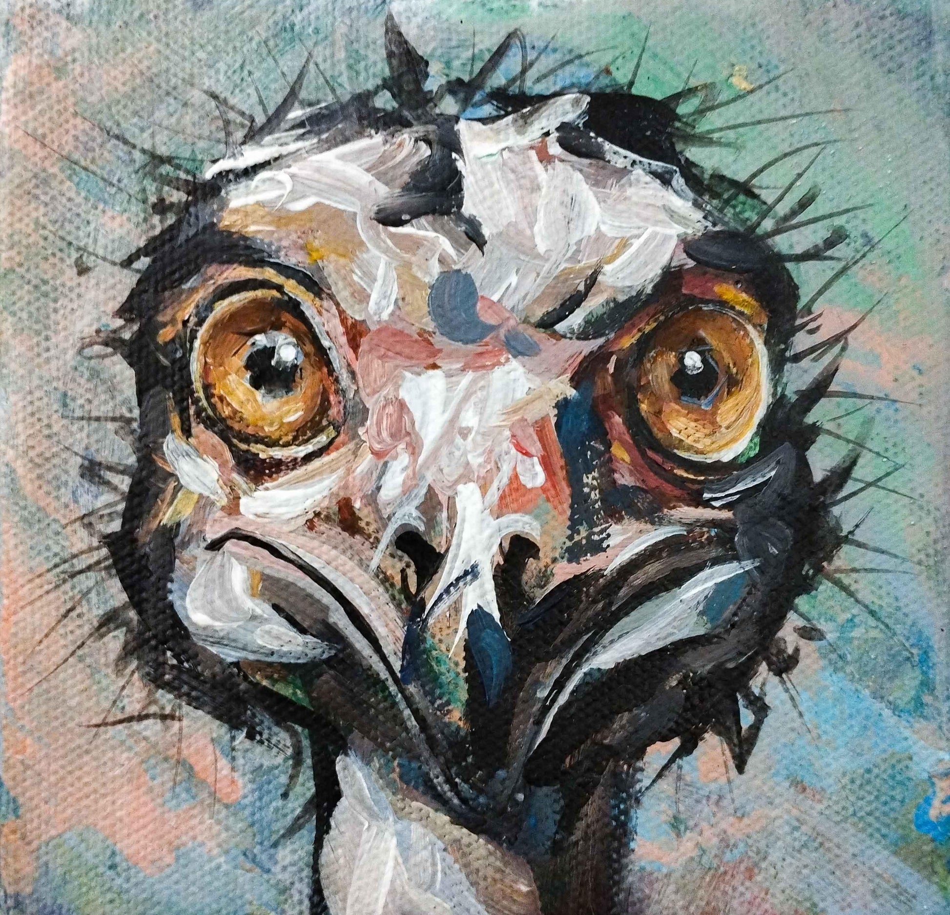 Premium Gemälde "Strauss" 11 x 10,5 cm - Heinz