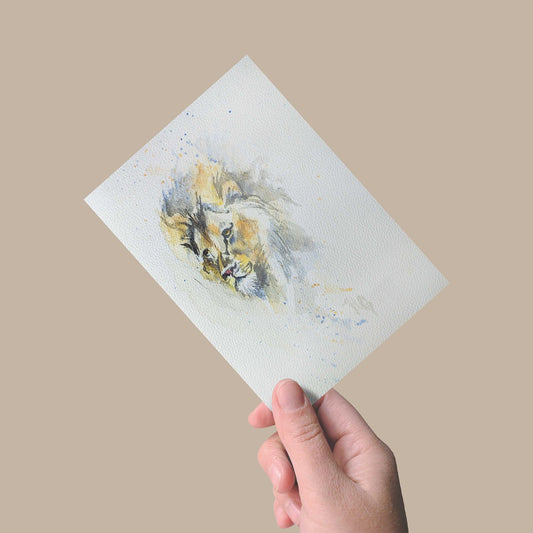 Aquarell-Grußkarte 'Löwe' - Heinz