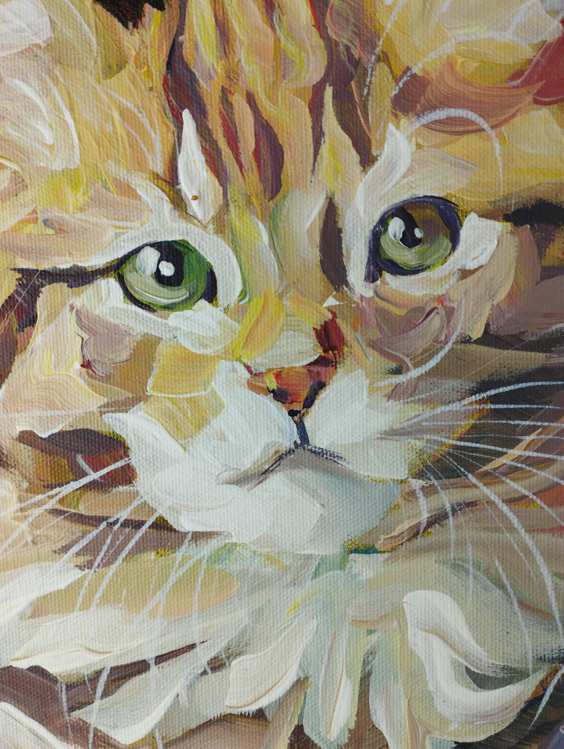 Premium Gemälde 'Süße Katze' 30 x 40 cm - Heinz