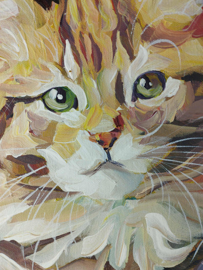 Premium Gemälde 'Süße Katze' 30 x 40 cm - Heinz