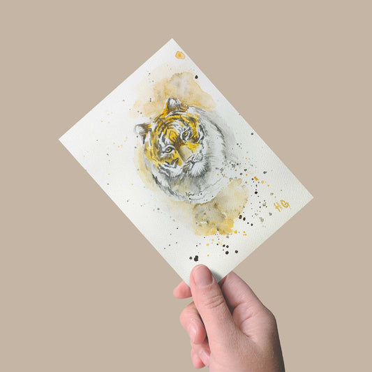 Aquarell-Grußkarte 'Tiger' - Heinz