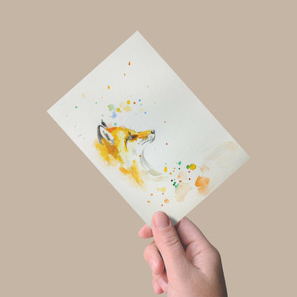 Aquarell-Grußkarte 'Fuchs' - Heinz