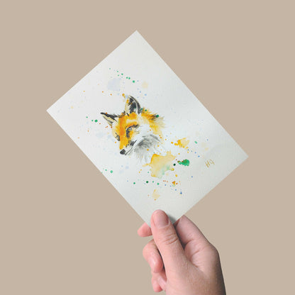 Aquarell-Grußkarte 'Fuchs' - Heinz